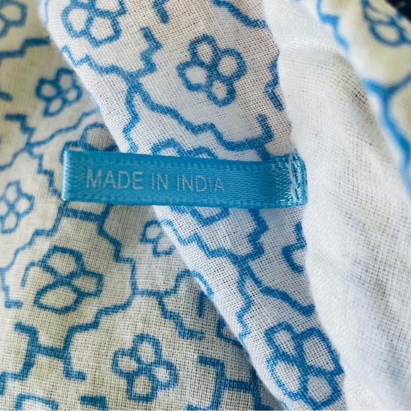 J McLaughlin Tunic Top S Coastal Boho Peasant Blouse Colorful Resort Beachwear - Picture 6 of 16